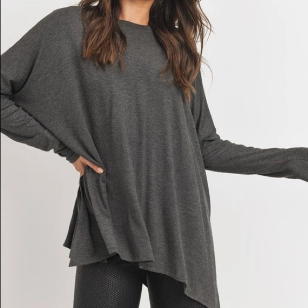 Charcoal knit top